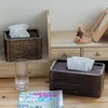 Tissue Boxes & Napkins Simple Solid Wood Box Roll Paper Tray Home El Napkin Retro Burnt