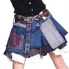 Gonne 2021 Inverno Femminile Plus Size 6XL 7XL Vintage Retro Casual Jeans Denim Kawaii Breve Mini Gonna A Pieghe Disegni Per Le Donne