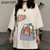 Gaganight harajuku Kvinnor Oversized T-shirt Kortärmad O Neck Fashion Dragon Print Summer Tee-Shirts för Women Streetwear 210519