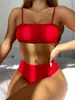 Maillot de bain femme 3 pièces maillot de bain femme 2022 Bandeau Bikini avec jupe Biquini Push Up maillot de bain maillots de bain femme natation