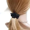 25 Colors Pack of 100 Satin Scrunchies Fabric Elastic Hair Bands Ponytail Holder Hair Accessories Black/Mix Colors Hair ties X0722