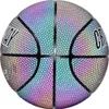 Mini kleine reflecterende basketbal holografische lichtgevende 5 inch bal handgrootte pocket balls cadeau voor mandventilatoren opgeblazen verzonden1511209