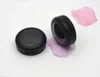 36 mm Frost Black Leere Rouge-Kosmetik-Kompaktbox Kunststoff-Lidschatten-Etui Klare Kappe Kosmetischer Puderbehälter