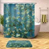 Shower Curtains OLOEY Floral Waterproof With Rugs Home Bathroom Polyester Fabric Screens Customized