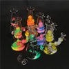 Hookahs Vattenrör Dab Rig Rigar Herb Bubbler Glasskål Silikon Bongs Mini Pipe Wax Recycler Chilli Bong