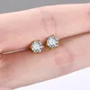 18K Gold 05-1 D Color Moissanite Gemstone Stud Earrings for Women Solid 925 Sterling Silver Solitaire Fine Jewelry