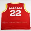 22 Clyde Drexler Forması Siyah Kırmızı 34 Hakeem Olajuwon Beyaz Mavi Şerit 3 Steve Francis Basketbol Formaları Retro Geri Çekin Boyut S-2XL