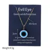 Kvinnor Blue Evil Eye Halsband med kort Mode Silver 14K guldpläterad Rolo Link Chain Resin hänge Halsband Good Luck Choker Smycken Födelsedagspresenter