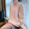 Women Winter Sweater and Jumpers Turtleneck Pullovers Casual Knitwear Pink Girls Basic Tops Loose Style Fashion Pull Femme 210430