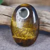 Natural Tiger's Eye Stone Oval Crystal Pipe Palm Game Piece Foreign Simple