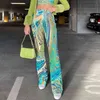 Paisley 인쇄 Y2K 바지 여성 여름 복고풍 웨이브 캐주얼 스웨트 팬츠 여성 streetwear 210415에 대 한 높은 웨이스트 긴 바지 스트레칭