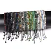 2022 nuovi 4mm pietra borda il braccialetto per le donne agate naturali onice lapislazzuli tessuti braccialetti gioielli regolabili