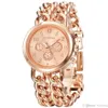 Mulheres Genebra Gold Watch Moda Cowboy Corrente de Quartzo Relógios Relógios Dressies Dress Relógio Retro Punk Luminous relógio de pulso