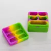 Square Silicone Smoking Container Wax Jar for Dry Tabacco Herb Gel Storage Box