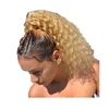 16 inç wrap at kuyruğu uzatma insan saçı 100% gerçek remy tek parça klip kadınlar için saç parçaları doğal görünmez vurgulamak (613 Ash Blondebleach sarışın)