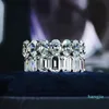 Bagues de cluster Lovers Moissanite Diamond Ring 100% Original 925 Sterling Silver Engagement Band de mariage pour femmes hommes bijoux fins cadeau