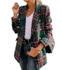 Automne Femelle Plaid Chic Blazer Veste Femmes Streetwear Tweed Manches Longues manteau d'hiver Manteaux décontractés Couches de femmes Blazers