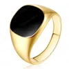 Mens Silver Rose Gold Rings Male Fashion Wedding Jewelry Square Black Vintage Jewelry Boho Gifts for Men