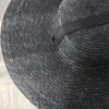 Chapeaux à large bord grand chapeau de paille de soleil à dessus plat à la mode d'été avec un long ruban pour les femmes vacances Vintage plage visière casquette rétro