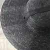 Cappelli a tesa larga Cappello di paglia da sole a sommità piatta grande Estate alla moda con nastro lungo per le donne Cappello da visiera da spiaggia vintage da vacanza retrò