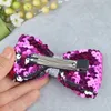 Fashion Boutique Bling Sparking Sequins Hair Bow Party Hair clips for Girls Kids Children Barrettes Colorful Hairband