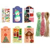 Cartões de felicitações 48/96/144pcs Feliz Natal Papel Tag Deer Papai Noel Label EXPING Tags Party DIY Decor