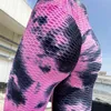 Tie Dye Bubble Yoga Leggings Women Gym Workout Running Anti Cellulite High midje Sweatpants i full längd Leggins Roupas Femininas H1221