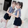 Teen Girls Clothing Rainbow Stirped Vest + Short Costume For Clothes Girl Summer Children's 6 8 10 12 14 210528