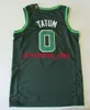 Stitched Custom Jason Tatum Swingman Jersey Green Heren Dames Jeugd Basketbal Jersey XS-6XL