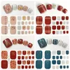 Fashion DIY Toenail Decaler Sheet 22 Tips Guldstämpling 2D Nail Sticker Folier för fötter Skinnande Vattentät Nails Stickers