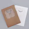 Newgift Wrap Winte Pressparent Window Kraft Paper Выпекание зерна Конфета Упаковка ручной работы Торт Уэст-Точка Маффин Коробки Часть Безсемя RRE11