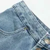 Women Fashion High Waist Mom Jeans Streetwear Button Fly Long Denim Harem Pants Stylish Pockets Ladies Trousers 210515