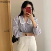 Peter Pan Collar Blouse Women Spring Summer Korean Chic Elegant Lace Hollow Out Female Shirt Casual All Match Blusas 210519