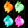 Lapin en caoutchouc de pâques pour enfants, cadeaux de fête, avec Flash LED lumineux, jouets gonflables qui brillent dans la nuit