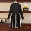 Plus Size Women's Autumn and Winter Wear Fat Sister, Age Reduction, Belly Thinning, Knitted Mid-length Dress UK162 210506