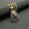 Rostfritt stål anubis hänge halsband med cabankedja egyptiska pyramider vintage smycken gåva för män kvinnor halsband9542319