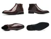 Moda primavera botas masculinas de couro convenientes com zíper bico fino sapatos sociais masculinos preto marrom botins2626486