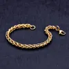 Bracelet chaîne en acier inoxydable plaqué or, bijoux à la mode pour femmes et hommes, cadeau de fête d'anniversaire de mariage, 5MM