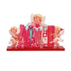 Valentine Party Tabletop Decoration Pink Wooden Angel Cupid Home Office Tabletop Decor RRB13247