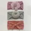 Solide Nylon Nouveau-Né Bébé Garçon Fille Bandeau Élastique Fleur Bandes De Cheveux Doux Donuts Headwraps Mode Enfants Coiffe