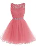 Sweet 16 Short Homecoming Dress Lace Appliques with Crystal Beads Puffy Tulle Cocktail Party Dresses Little Black Graduation Gowns