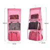 Aufbewahrungstaschen 6 Taschen Handtasche Hängender Organizer für Kleiderschrank Schrank Transparente Tasche 3 Schichten Klappregal Verschiedenes