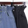 Pantalones vaqueros cortos coreanos de talla grande para mujer, pantalones de pierna recta de verano para mujer, pantalones vaqueros informales Vintage s 210429