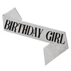 Birthday Girl Sash & Rhinestone Tiara Kit - Rose Gold silver Glitter crown Birthday's Party Favors gift