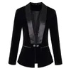 Högkvalitativ EST Runway Designer Blazer Women's Long Sleeve Velvet Jacka yttre slitage 211019