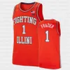 Illinois Fighting Illini NCAA Orange College Basket Retro Jersey 1 Trent Frazier 2 Connor Serven 3 Jacob Grandison Curbelo Dosunmu Bezhanishvili Williams