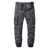 Mäns militära byxor Casual Cotton Solid Color Cargo Pants Men Outdoor King Resande byxor Multi-Pockets Work Pants 220311