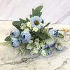 Decorative Flowers & Wreaths Rose Artificial Silk High Quality Bouquet 12 Heads Fake Daisy Bud Decoration For Wedding Home Foam Accessories