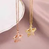 Chaîne de clavicule collier étoile de mer en acier inoxydable collier de perles étoile de mer pour femmes bijoux