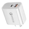 Universal 20W PD -väggladdare Snabbladdning Power Adapter Typ C USB US UK EU AU Plug Mobiltelefonladdare Inget paket för iPhone 15 14 13 12 11 XR 8P XS mobiltelefonladdare